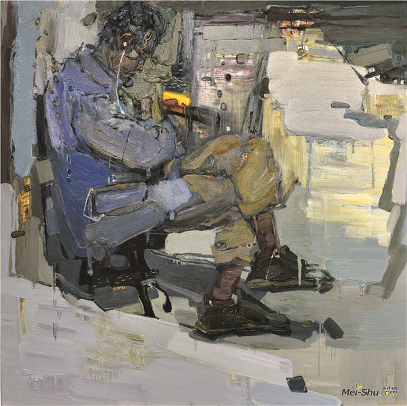 沈童 香樟树下夕阳红 油画 150cmx150cm 2014年.jpg