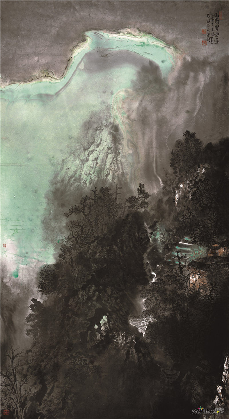 《山高云过迟》98x180cm 2016年 纸本设色