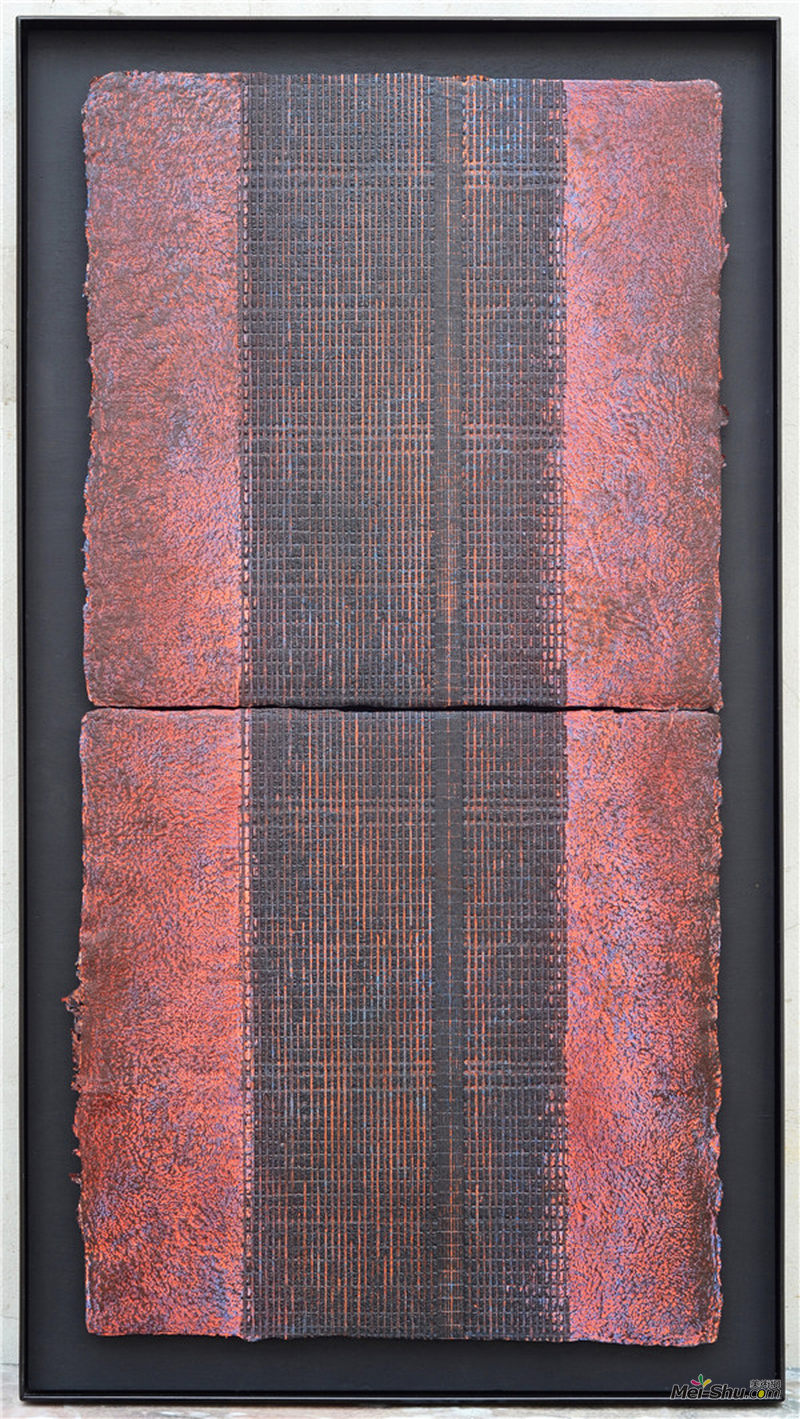 《都市之夜NO.10》 100x50cm 手工纸、丙烯、油墨 2017