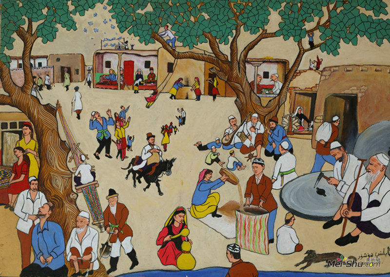 家乡作者：力提甫.吾许尔创作年代：2015规格：82×115cm品类：水粉
