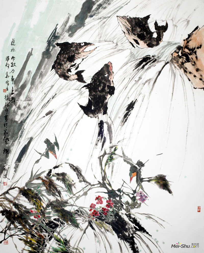 逆水而跃 力争上游 200cmx260cm 2012年 郭志光