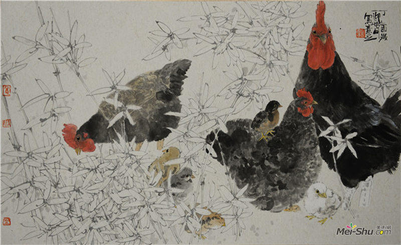 张迎春-竹鸡图39X65