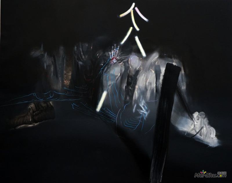 《倾听空余陡峭的密语》，许东生，布面油画，200x250cm