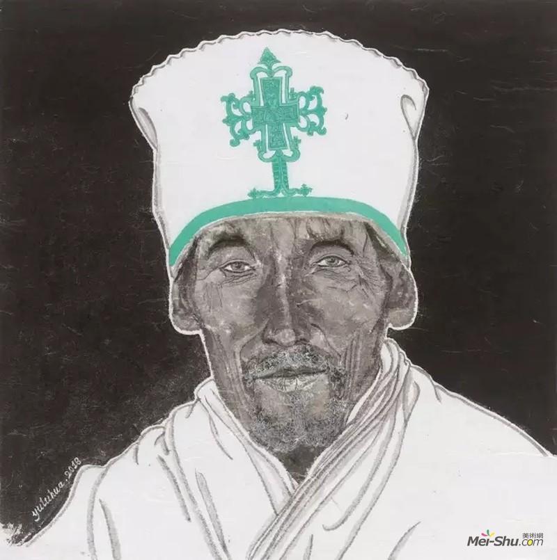虞鲁华凝·5 纸本设色41x41cm 2016