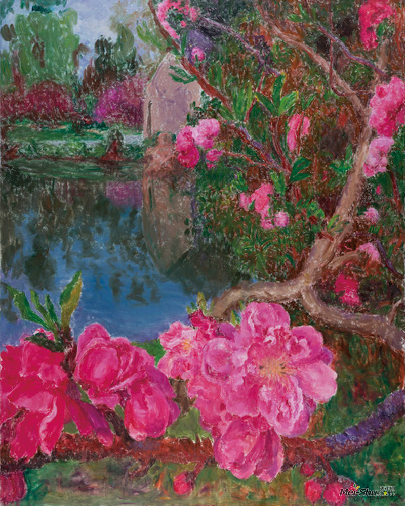 湖边作者：周春芽创作年代：2015规格：250×200cm品类：油画