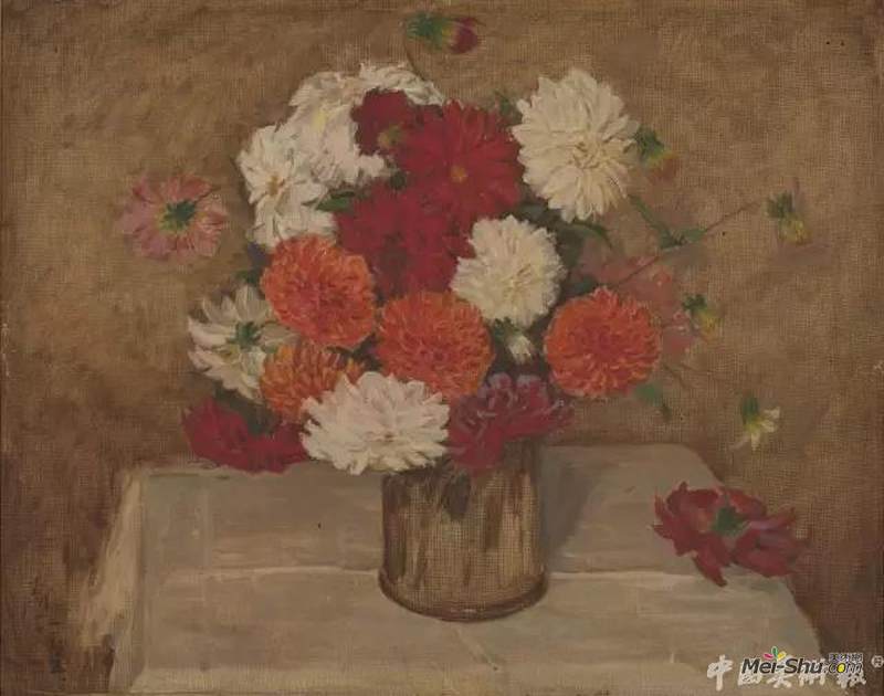 大理花 73*92cm1956年 亚麻布