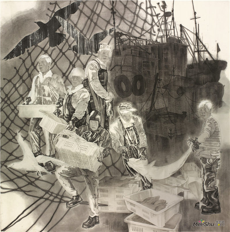 韩潇 开海 国画 200cmx180cm 2016年.jpg
