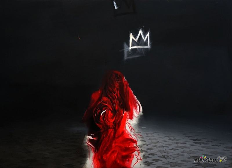 《玫瑰之妖与Basquiat之冠》，许东生，布面油画，200×250cm