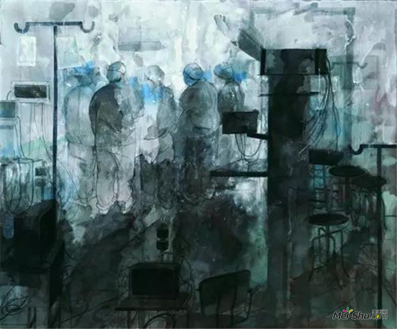 8-夏理斌《白衣天使》（入选第十二届全国美展）180x160cm 油彩丹培拉 2014年