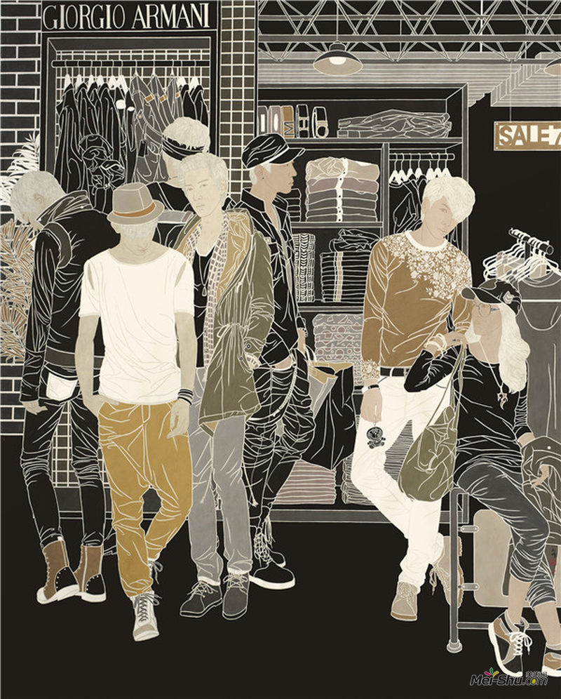 王鹏 盛世青春之华灯初上 中国画 240cmx195cm 2017年.jpg