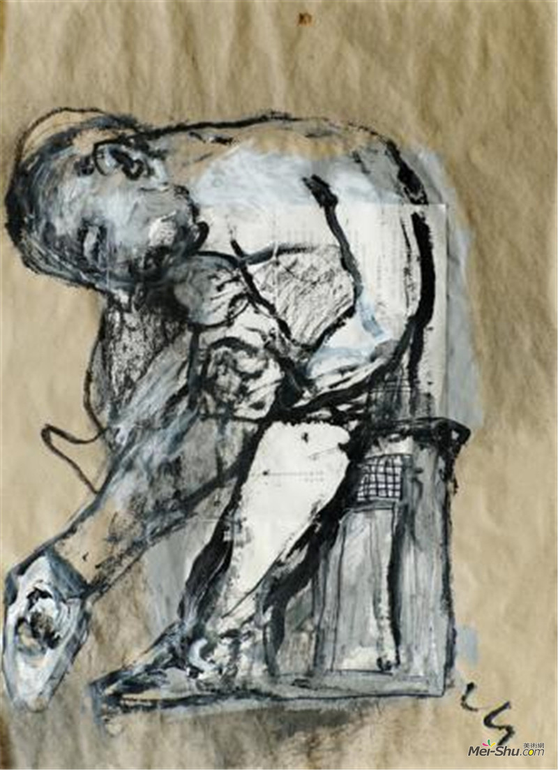 杨重光 抱小孩的男人78 x 54 cm