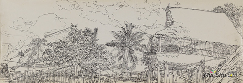 《云南风景》 作者：袁运生 创作年代： 1978 规格： 27.2×79cm 品类：国画