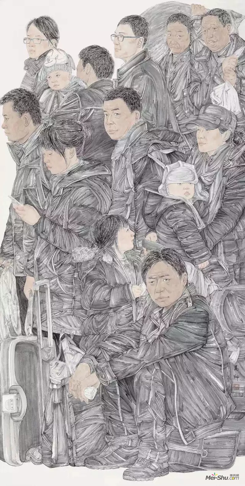 马帅 归途 纸本水墨 124×240cm 2016