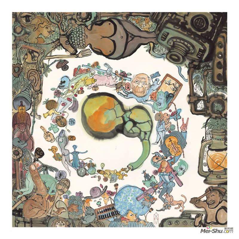 陈文令《手稿NO.1》 52×52cm 纸本设色 2014