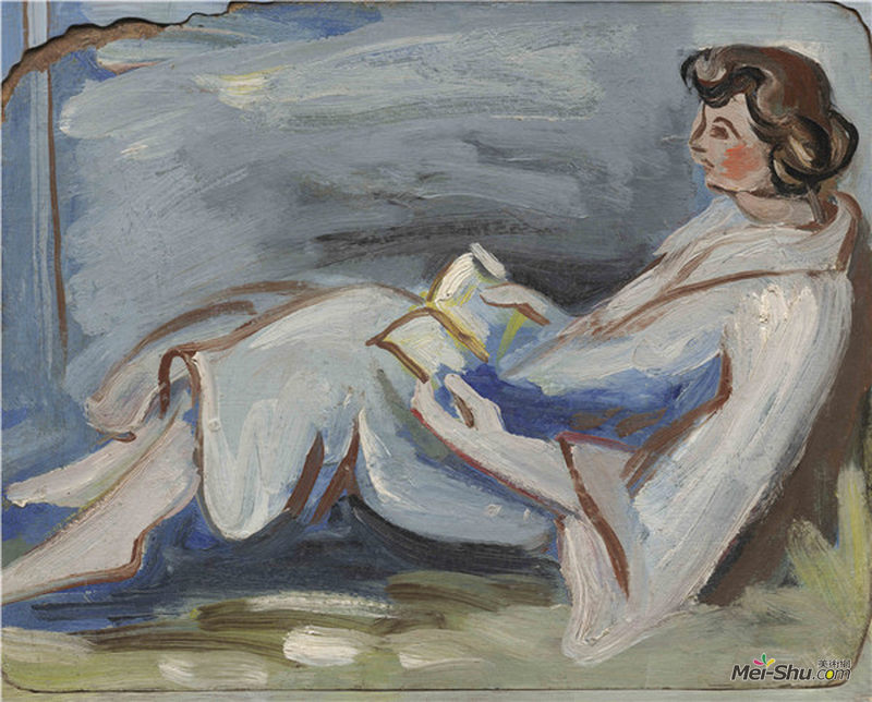 读书的女人（木板油彩37.7×46cm）1942-1944年