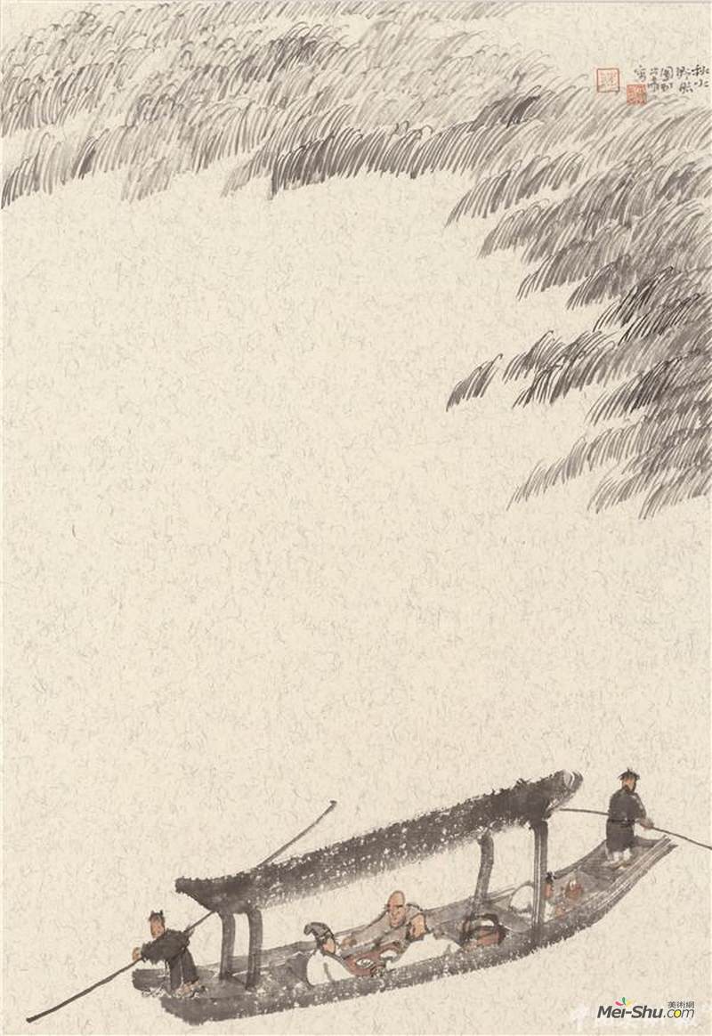 李学明 野航图，65ccm×45cm，2017年