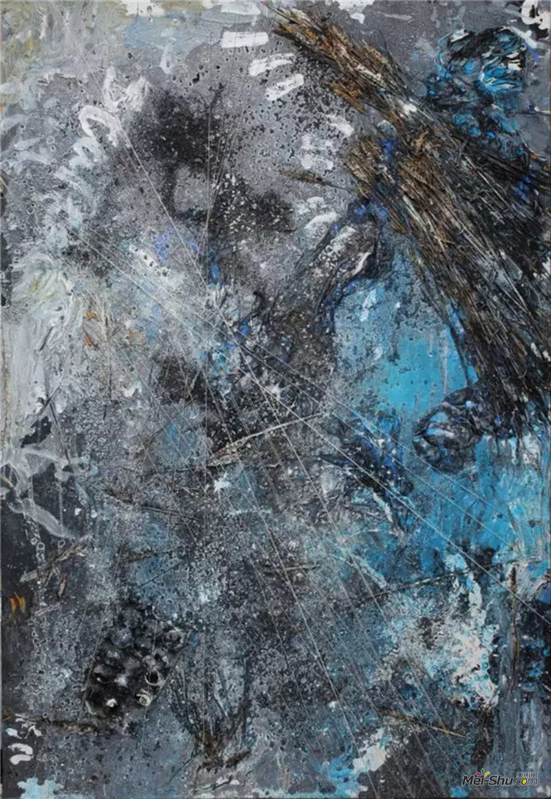 麦地星空之三 综合材料175x120cm
