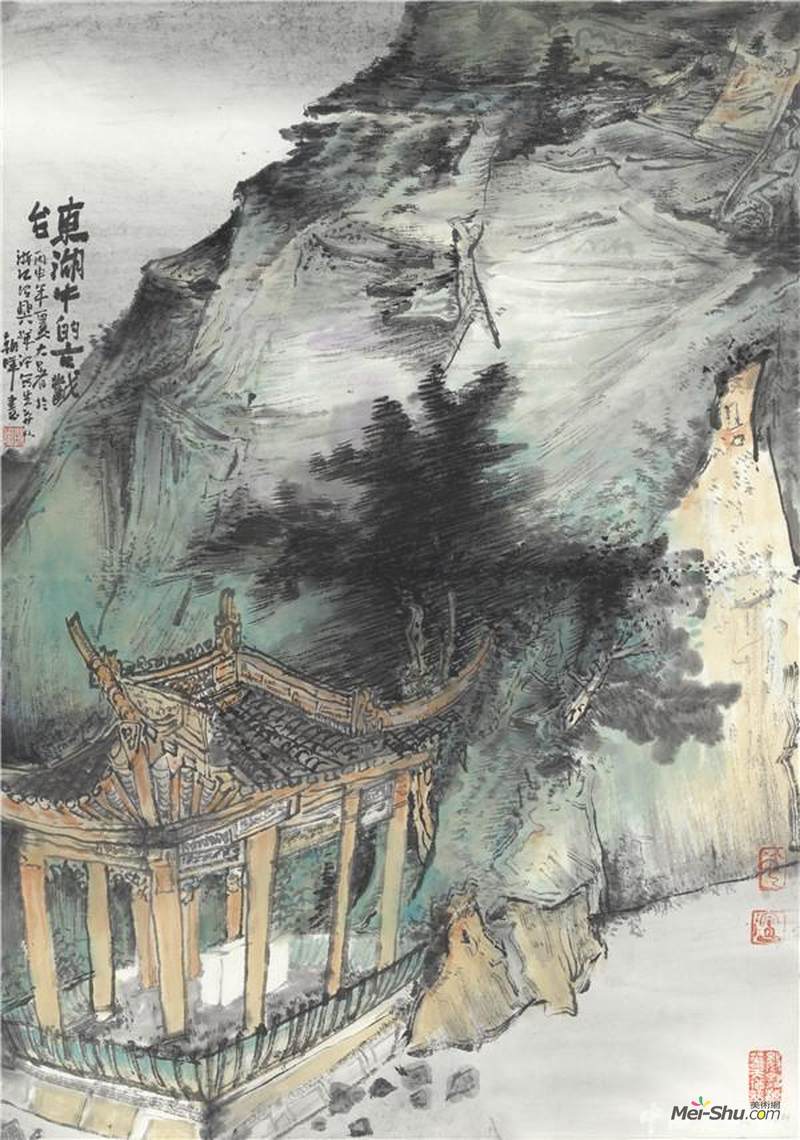 常朝晖 东湖中的大戏台 38cm×50cm 纸本