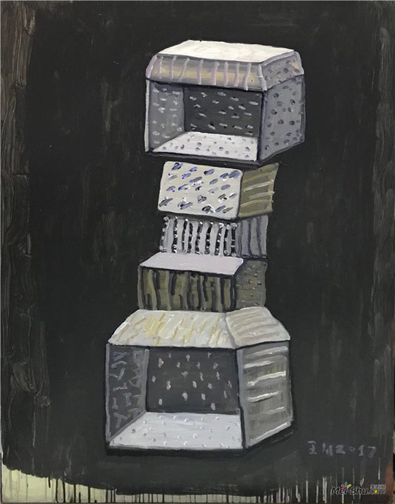 王川,《宋庄第二十号》,140x100cm,布面油画,2017