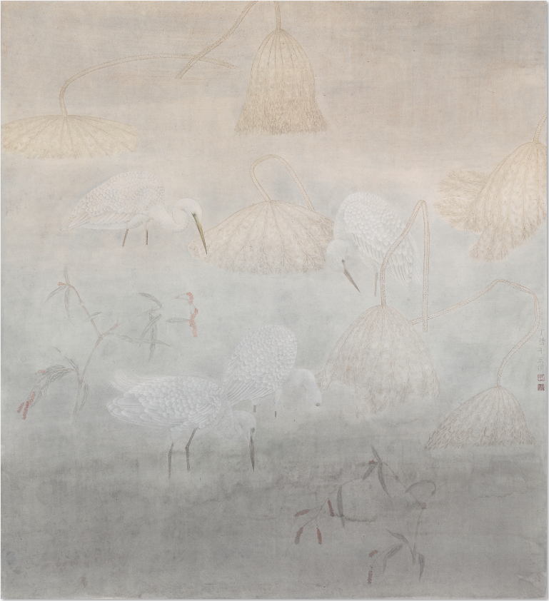 江宏伟 静水幽鹭 纸本 97cm×89cm2017年