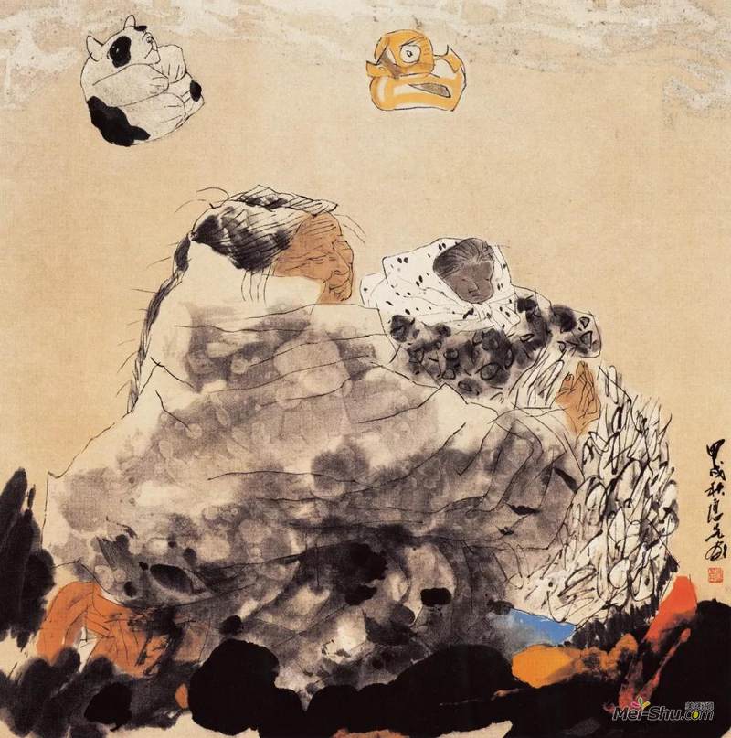 和奶奶在一起