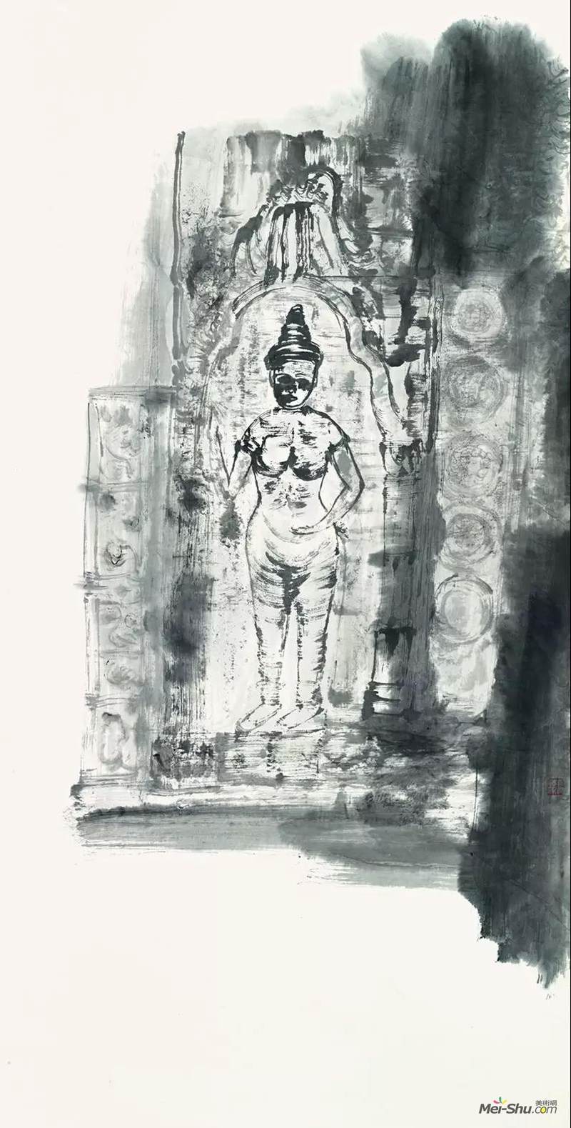 柬埔寨写生 136X68cm