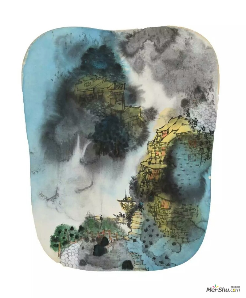 黔江晚照50cm×30cm纸本设色2018