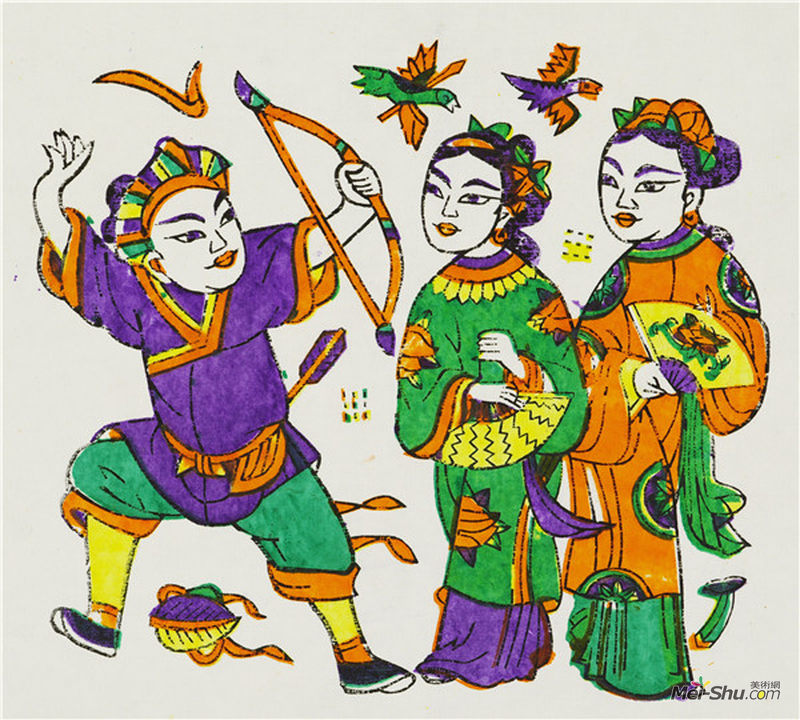 3《打鸟封官》 18×20.5cm套色水印_副本
