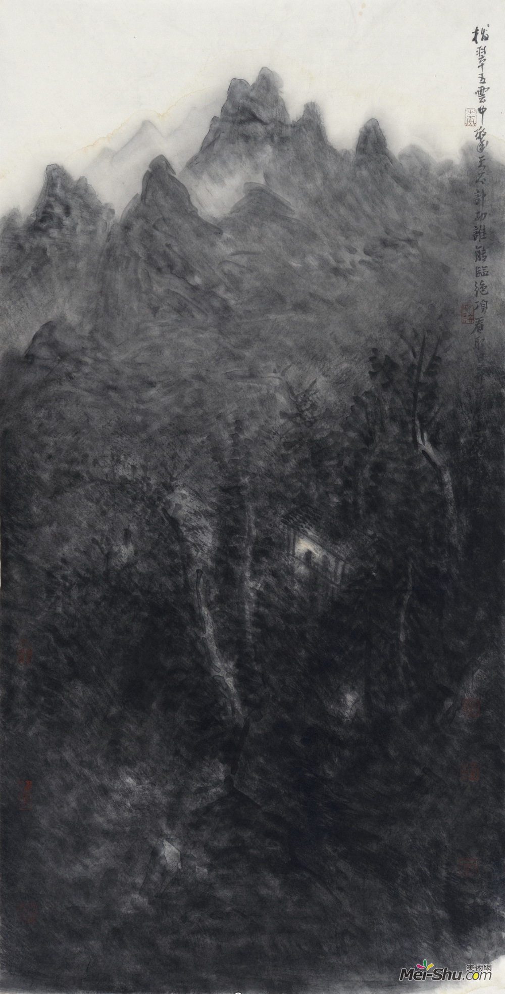 《拔翠五云中》69×138CM水墨纸本2012年