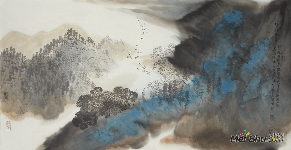 《梅岭记事》138×69CM水墨纸本2013年