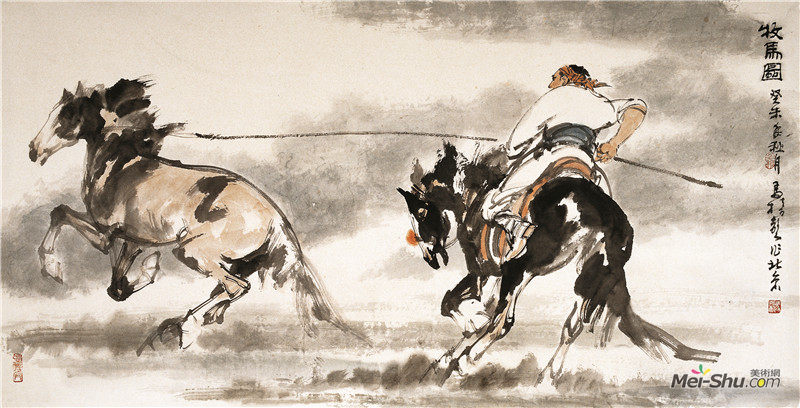 马振声《牧马图》2003年 175cmx93cmcm