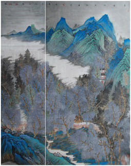 万峰微雨润春山